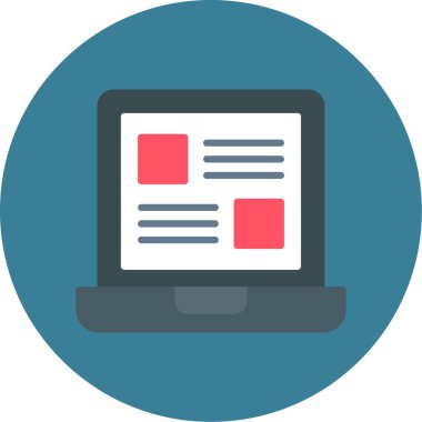 Düz biçimli internet iletişim dizüstü simgesi