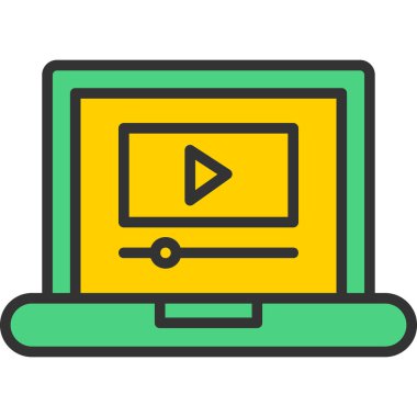 çevrimiçi video oynatma simgesi, özet vektör illüstrasyonu