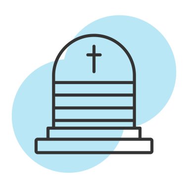 Bir mezar taşı simgesinin vektör illüstrasyonu