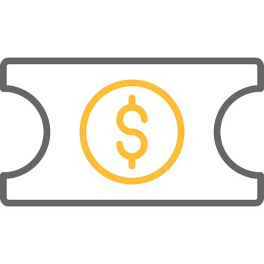 para dolar düz simge beyaz arkaplan, vektör, illüstrasyon izole