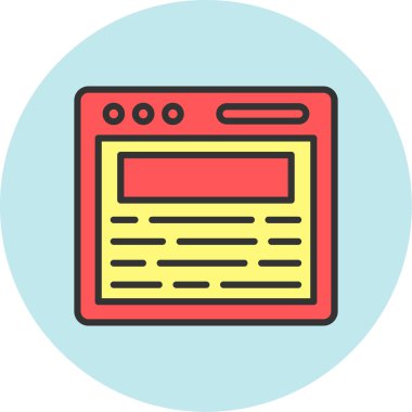 Tarayıcı. Web simgesi basit illüstrasyon