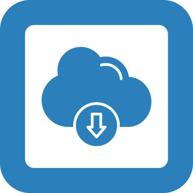 Bulut düz vektör simgesi yükle