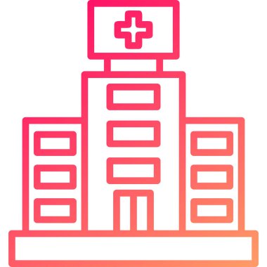 Hastane. Web simgesi basit illüstrasyon