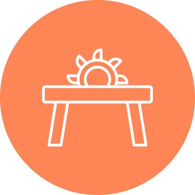 Meyveli güzel bir masa. satır vektör simgesi