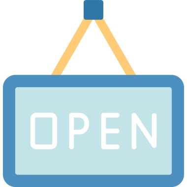 açık işaret simgesi vektör illüstrasyonu