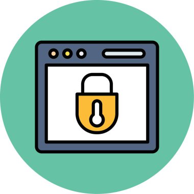 internet kilidi renkli vektör simgesi