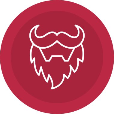 Beyaz arka planda izole edilmiş boynuzlu kızıl sakal. vektör illüstrasyonu