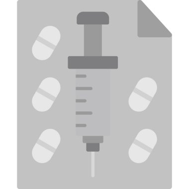 Şırınga Basit Vektör Simgesi İllüstrasyonu