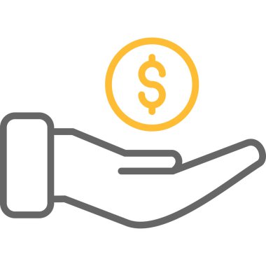 Dolar sikke vektör simgesi