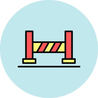 Bir bariyer simgesinin vektör illüstrasyonu