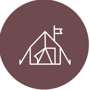 Çadır Basit Vektör Simgesi İllüstrasyonu