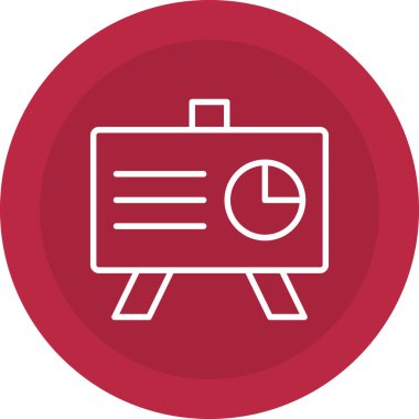 Bir dairenin kırmızı ve beyaz ikonunun vektör çizimi