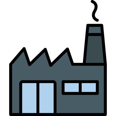 Fabrika. Web simgesi basit illüstrasyon