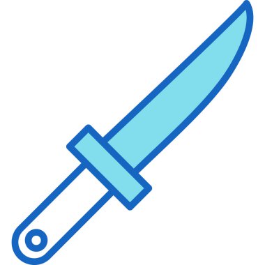 Bıçak bıçak bıçak ikonu ile doldurulmuş - taslak biçimi