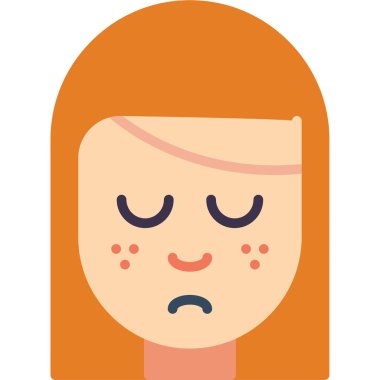 Üzgün kadın yüzü simgesi