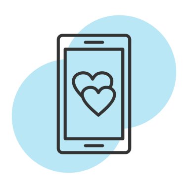 içinde kalp olan akıllı telefon vektör tasarımı