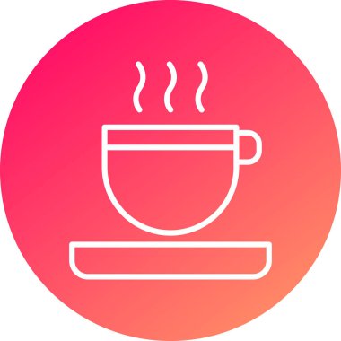 Çay fincanı simgesi, sıcak vektör çizimi