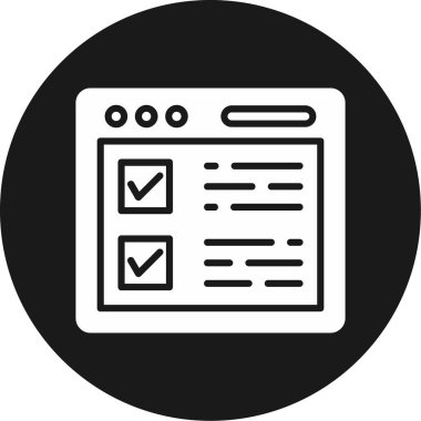 Simge, vektör illüstrasyonunu kontrol et