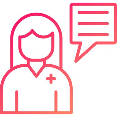 Steteskoplu kadın doktor, web tasarımı ikon vektör çizimi