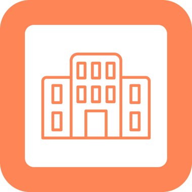 Bina. Web simgesi basit illüstrasyon