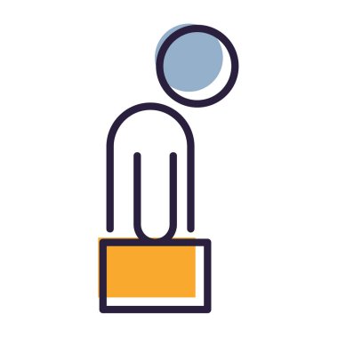 Evrak çantası vektör illüstrasyon tasarımına sahip iş adamı