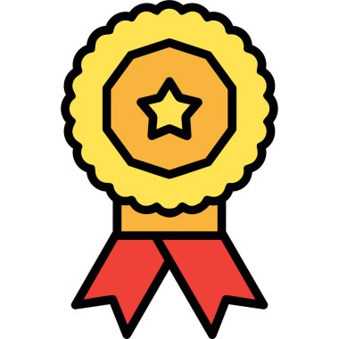 ödül madalyası renk ana hatları vektörü