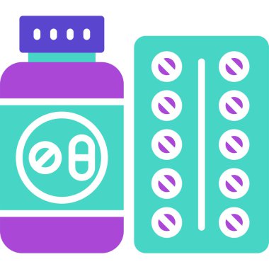 ilaç şişesi web simgesi basit illüstrasyon