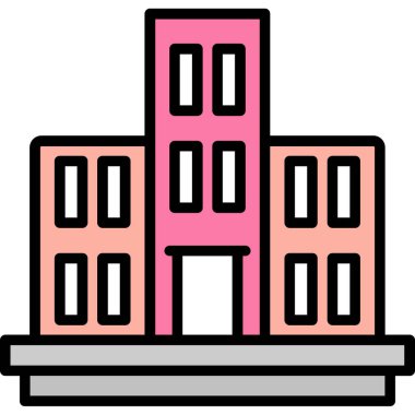 Bina. Web simgesi basit illüstrasyon