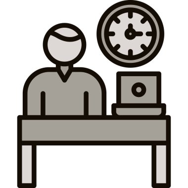 Ofisteki bir adamın vektör çizimi