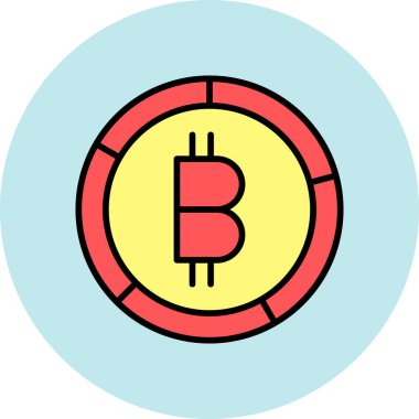 bitcoin. Web simgesi basit illüstrasyon