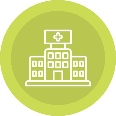 Hastane binası ikonu. Web için basit sağlık vektör simgeleri çizimi