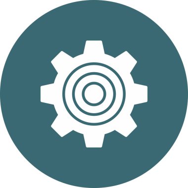 güzel dişli glyglyph vektör simgesi