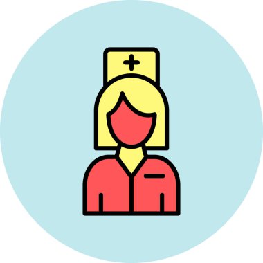 kadın doktor simgesi, vektör tasarımı