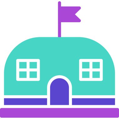 Bina. Web simgesi basit illüstrasyon