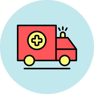 ambulans simgesi vektör illüstrasyonu