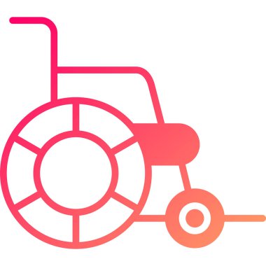 Tekerlekli sandalye Basit Vektör Simgesi İllüstrasyonu