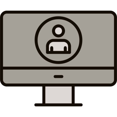 Bilgisayar. Web simgesi basit illüstrasyon