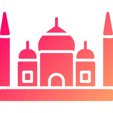 Beyaz cami simgesi beyaz arkaplanda izole edilmiş. Soyut altıgen düğmesi. vektör illüstrasyonu