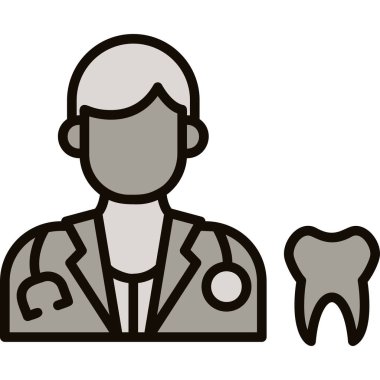 Diş hekimi doktor simgesi - taslak biçimi