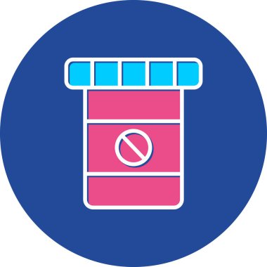 Mavi ve pembe bir ikonun vektör illüstrasyonu