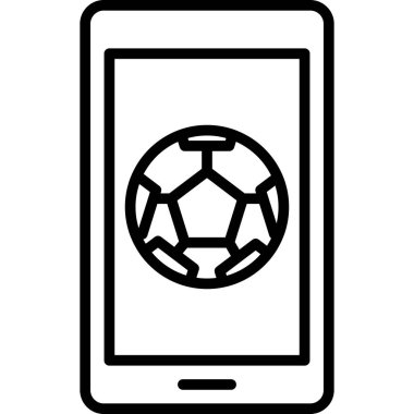 futbol topu simgesi, vektör illüstrasyonu