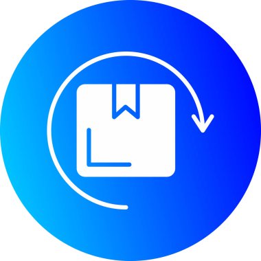 Mavi ve beyaz bir ikonun vektör illüstrasyonu