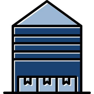 Dosya ana hatları biçiminde inşaat yapı ikonu