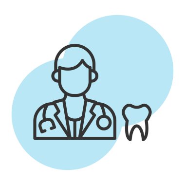 Doktor ikonu. doğrusal çizim tasarımı. vektör simgesi.