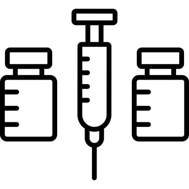 Tıbbi enjeksiyon çizgisi ikon vektör çizimi