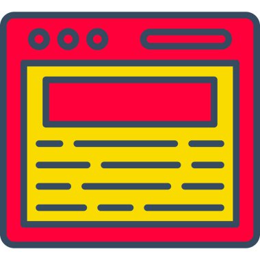 tarayıcı web simgesi, vektör illüstrasyonu