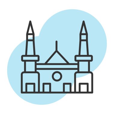 Cami vektör çizgisi simgesi, kavram, beyaz arkaplanda illüstrasyon. düzenlenebilir doğrusal simge