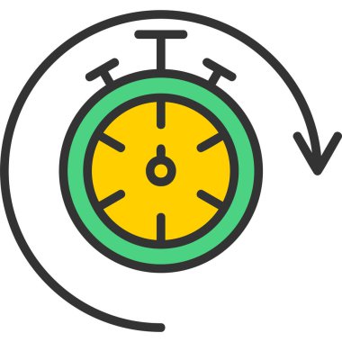 Saat saat simgesi, vektör çizim