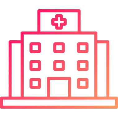 Hastane. Web simgesi basit illüstrasyon