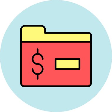 Cüzdan. Web simgesi basit illüstrasyon